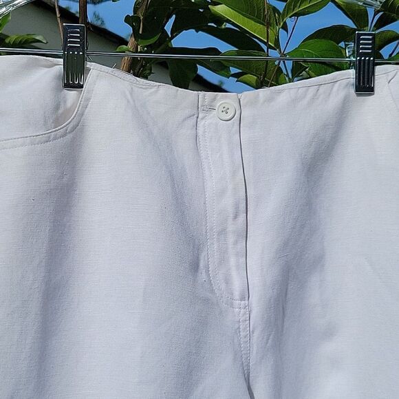 ❤️Women’s Cropped  high-rise LINEN Pants fully lined by Larry Levine,  S… - Picture 4 of 15